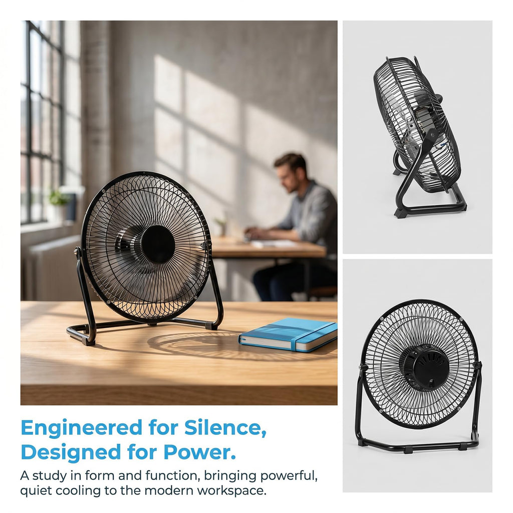 8 Inch 3-Speed High Velocity Metal Floor Fan I603626