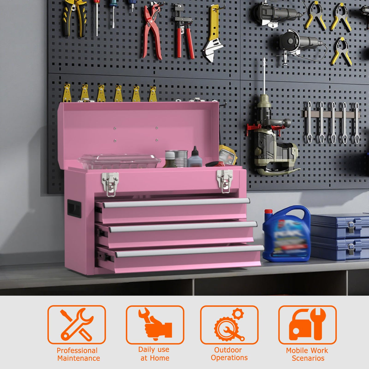 Portable Metal Tool Box with Drawers T5606