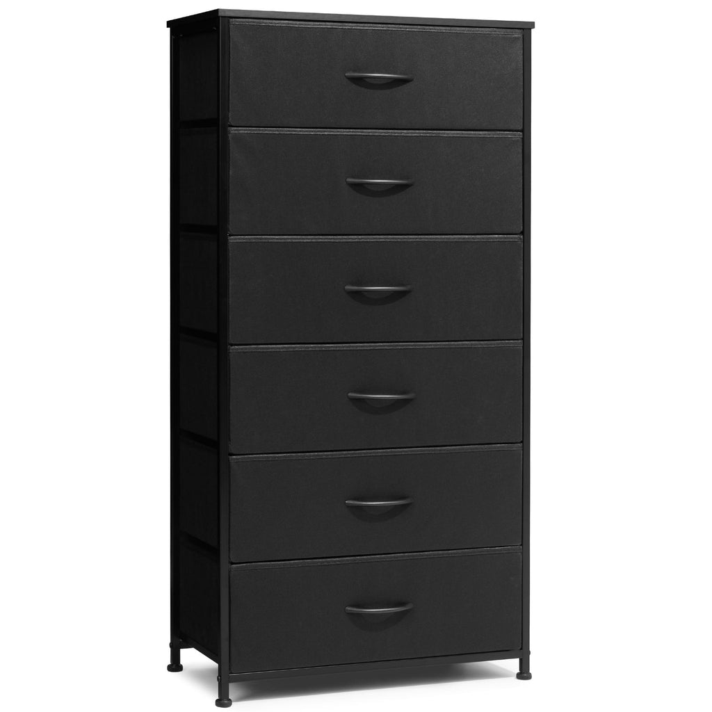 Black 6-Drawer Fabric Dresser T40316