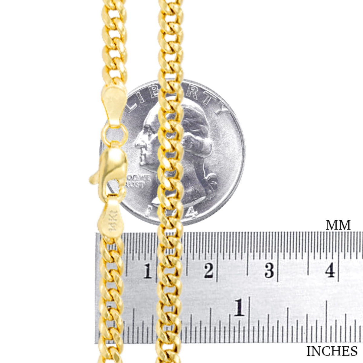 14k Yellow Gold Cuban Link Chain Necklace R281