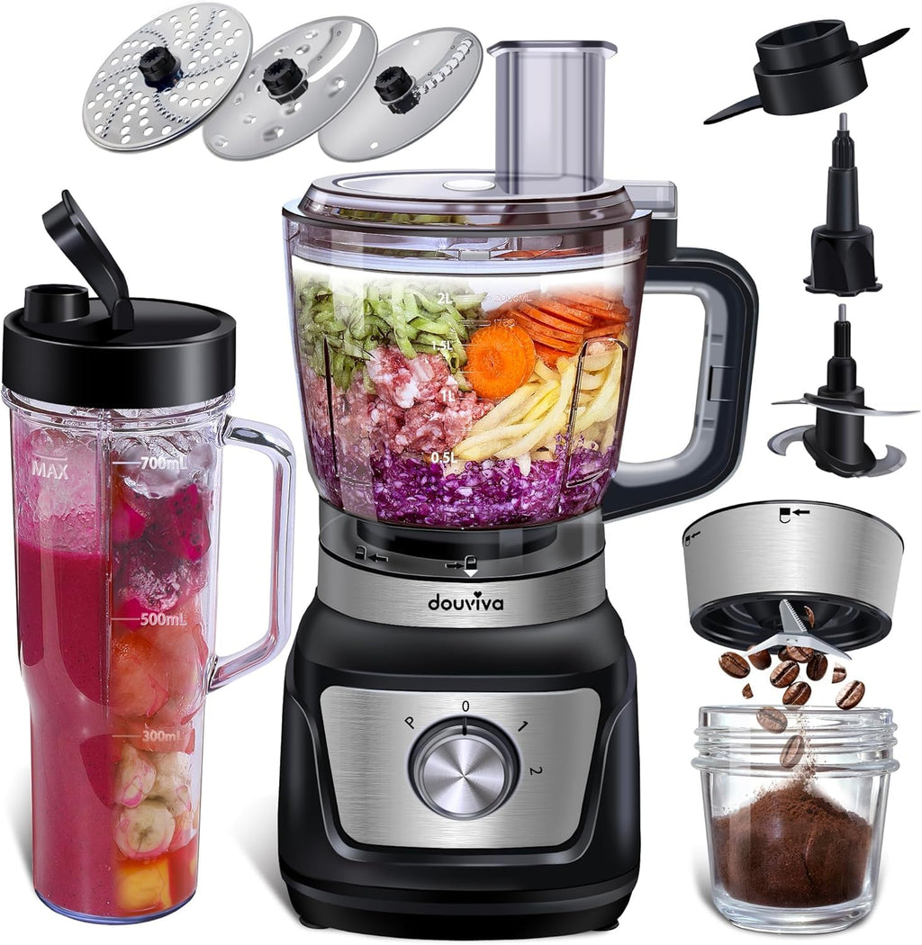 8-Cup Food Processor & Blender Combo, 1000W, Black Y61706