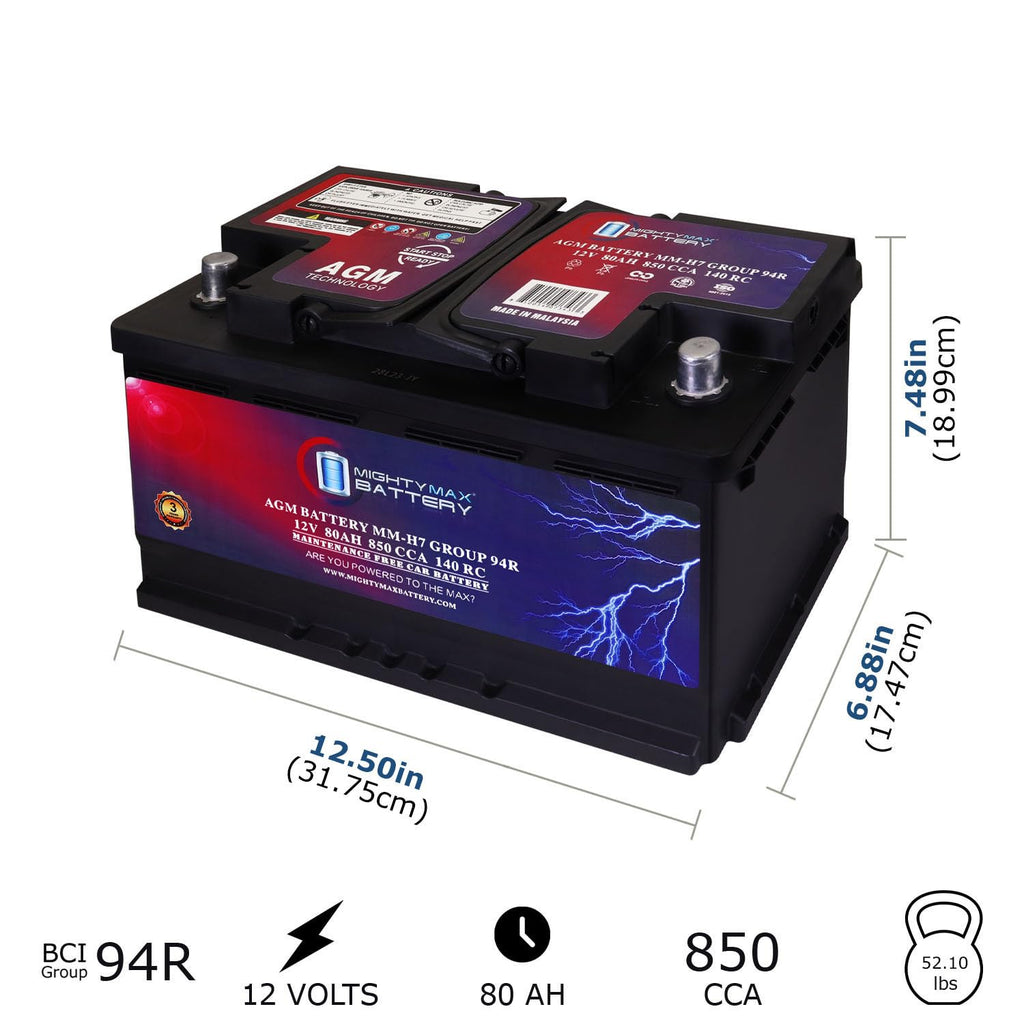 12V 80AH 850 CCA Replacement Battery F990601