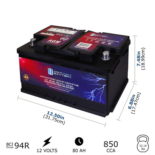 12V 80AH 850 CCA Replacement Battery F990601