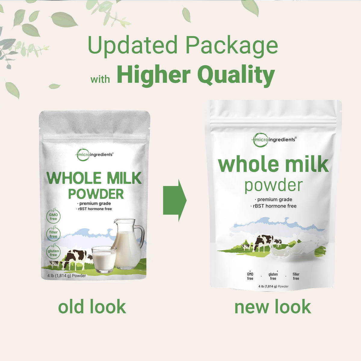 Whole Milk Powder 4 lb Pasture-Raised rBST-Free Non-GMO Gluten-Free T699
