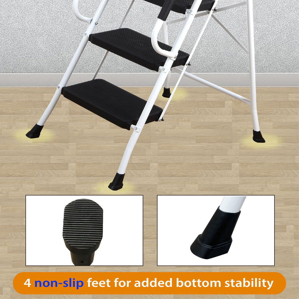 4 Step Ladder with Handrails 330lbs Capacity E7086