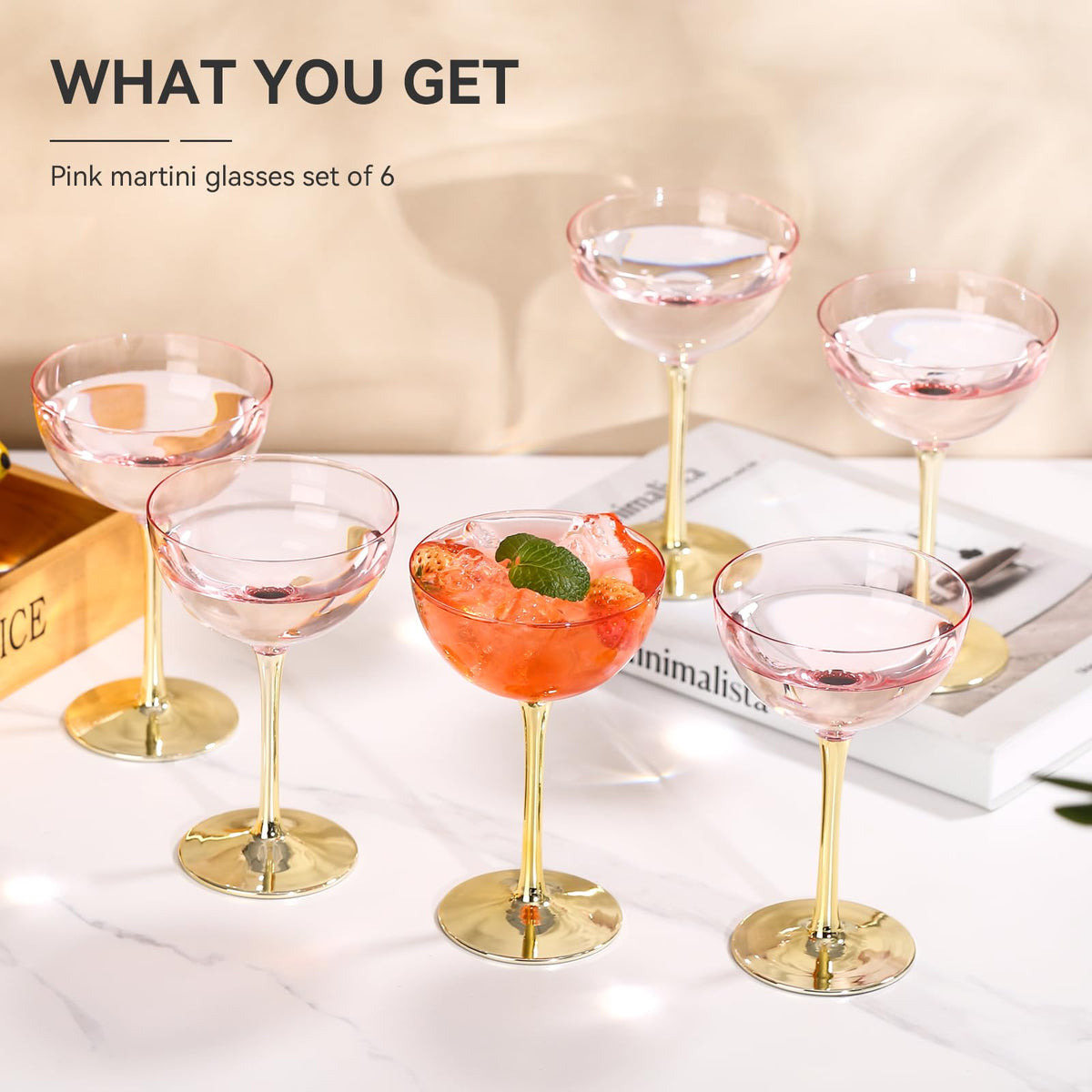 Pink Martini Glasses Set of 6 X20973