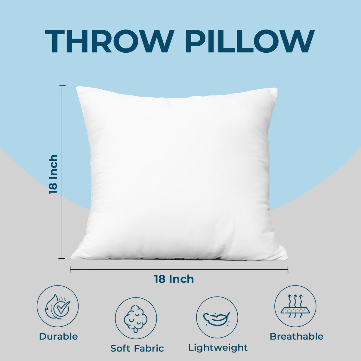 18x18 Decorative Pillow Inserts Set of 4 W3994