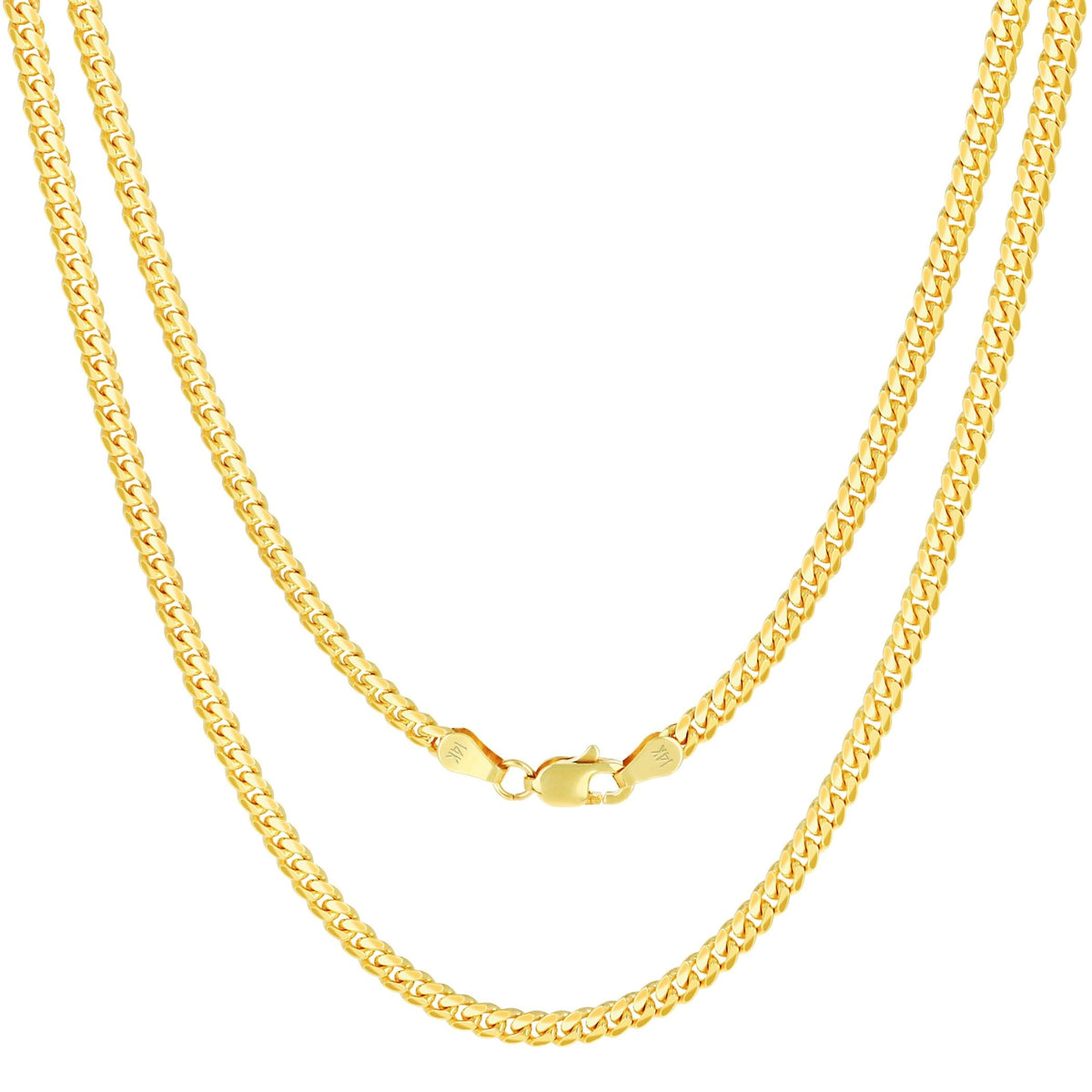 14k Yellow Gold Cuban Link Chain Necklace R281