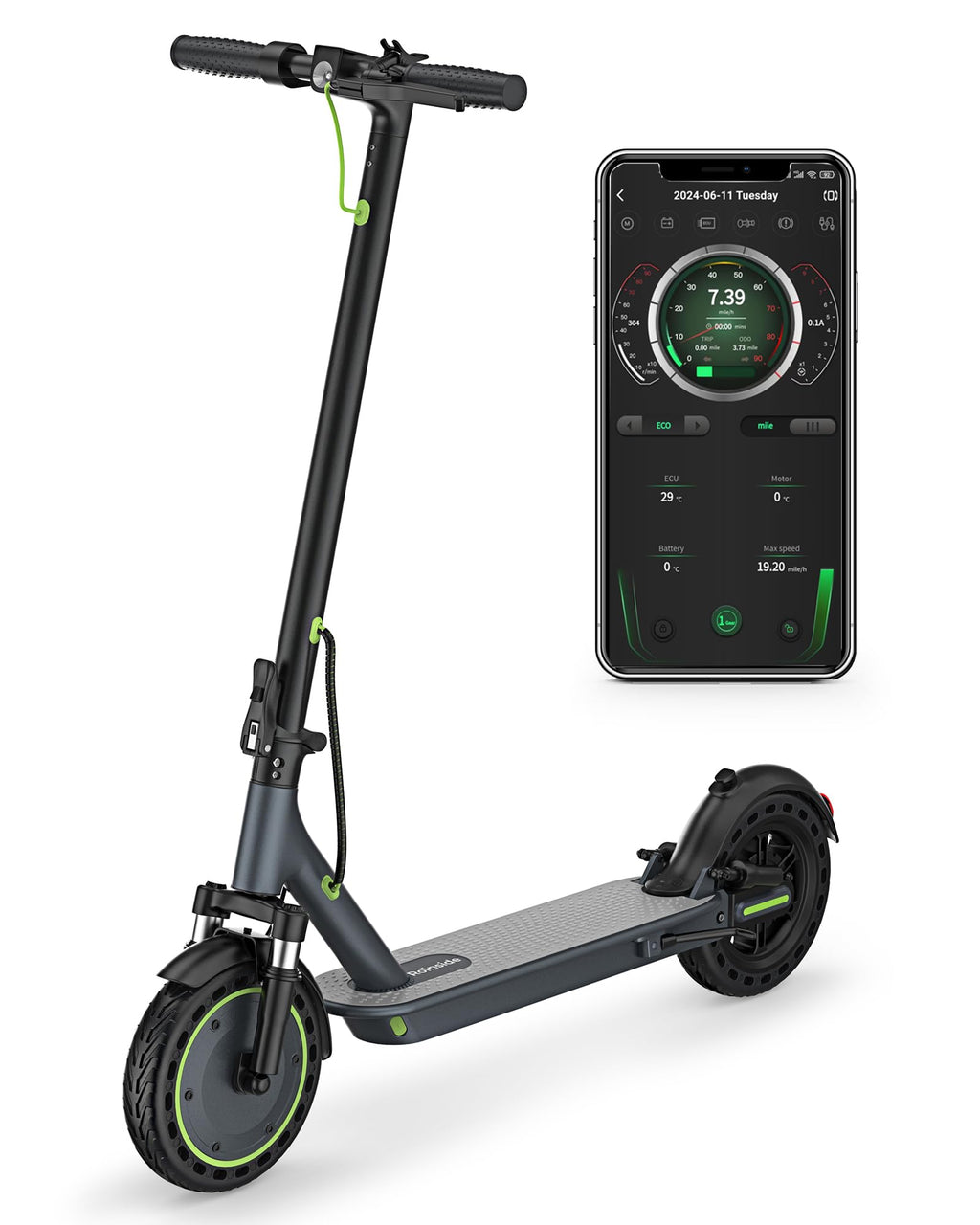 Electric Scooter with Solid Tires, Double Braking System O983