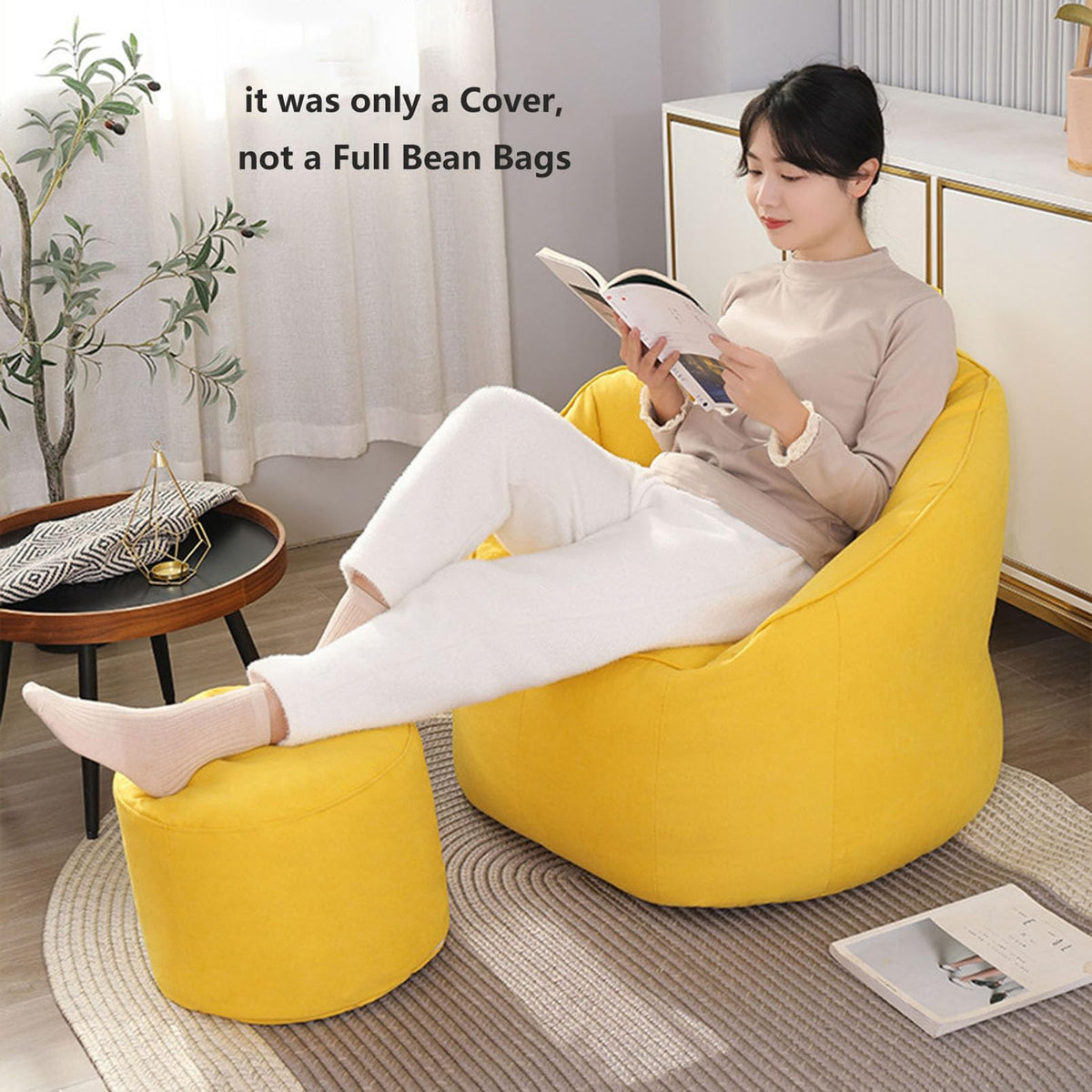 Yellow Bean Bag Chair Cover M102635