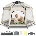 Foldable Baby Playpen with Canopy Q844