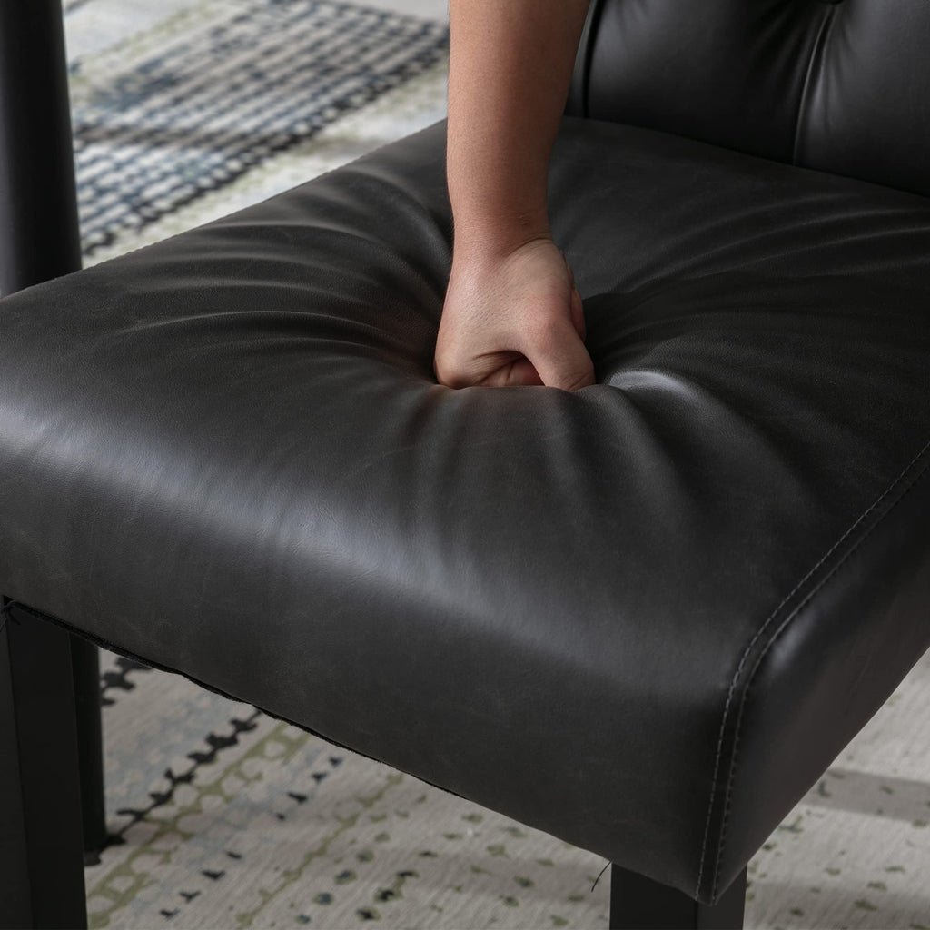 Black Set of 4 PU Leather Tufted Dining Chairs V893445