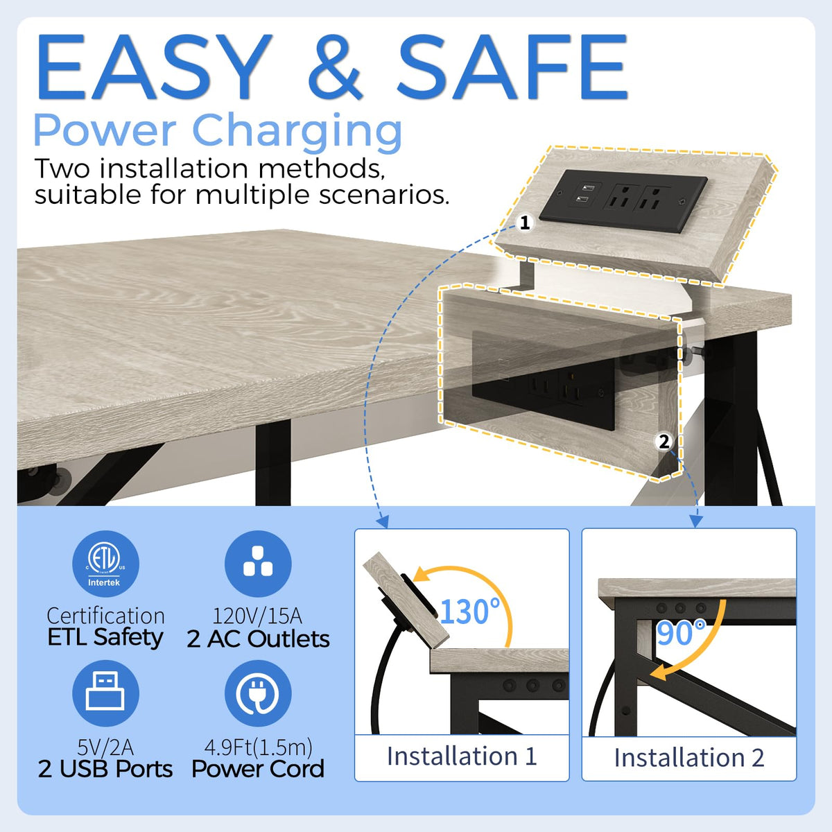 24"x23.6" Printer Stand with Power Outlet C49039