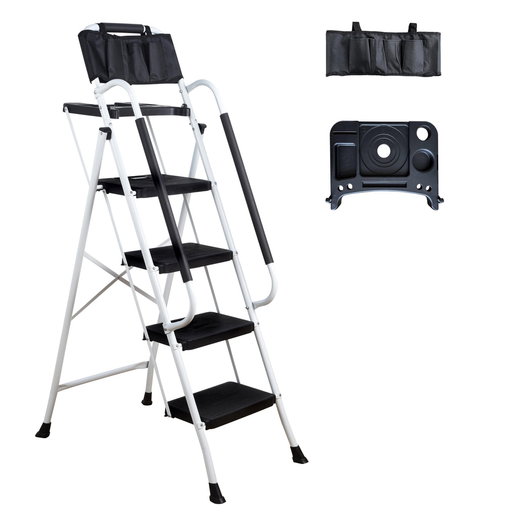 4 Step Ladder with Handrails 330lbs Capacity E7086