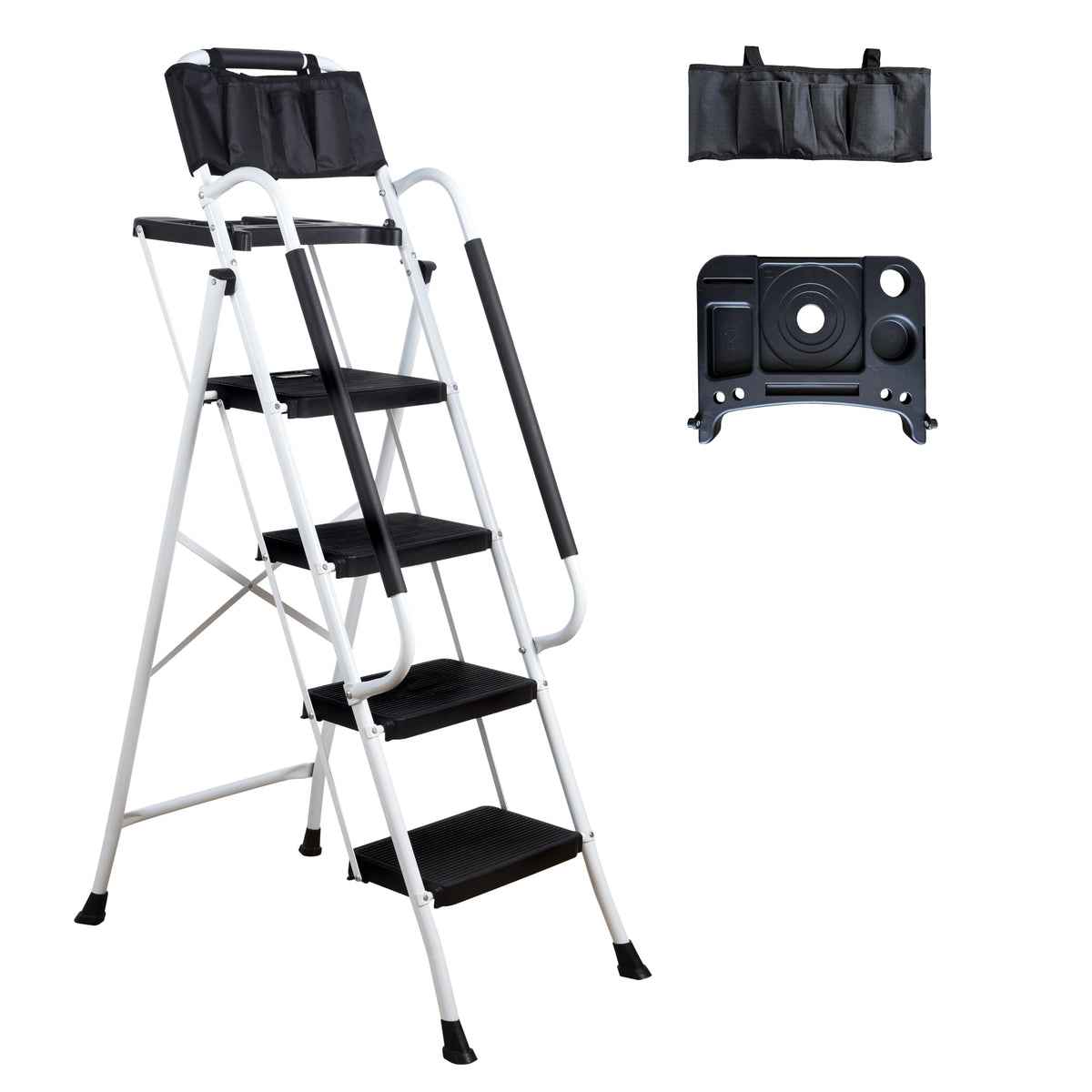 4 Step Ladder with Handrails 330lbs Capacity E7086
