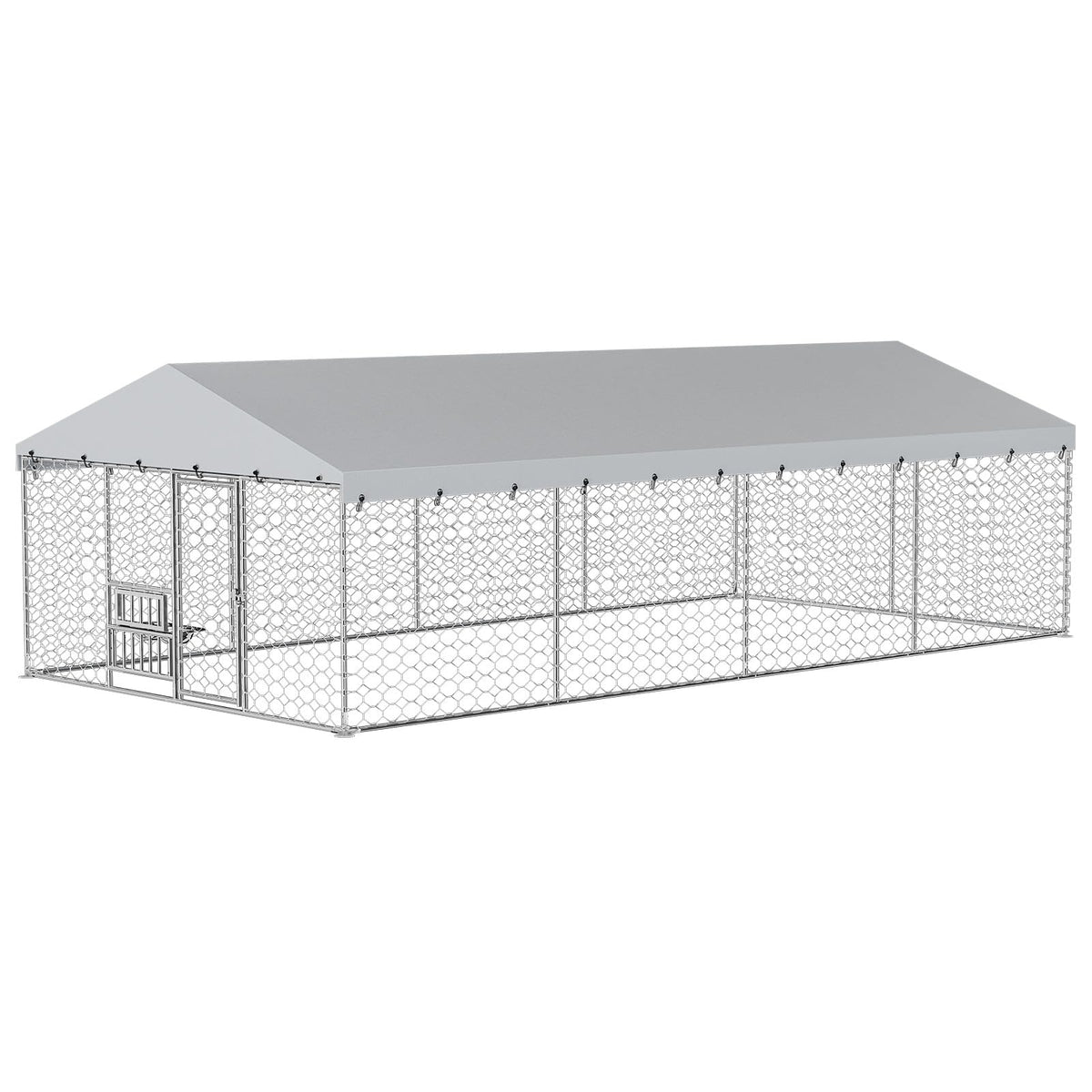 10×20FT Heavy Duty Chain Link Dog Kennel with Roof R188739