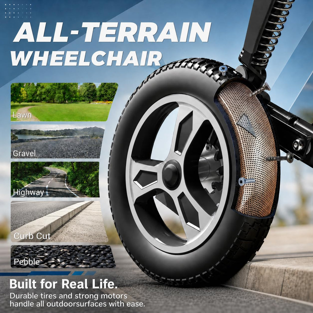 Electric Wheelchair with Dual Shock Absorption C996