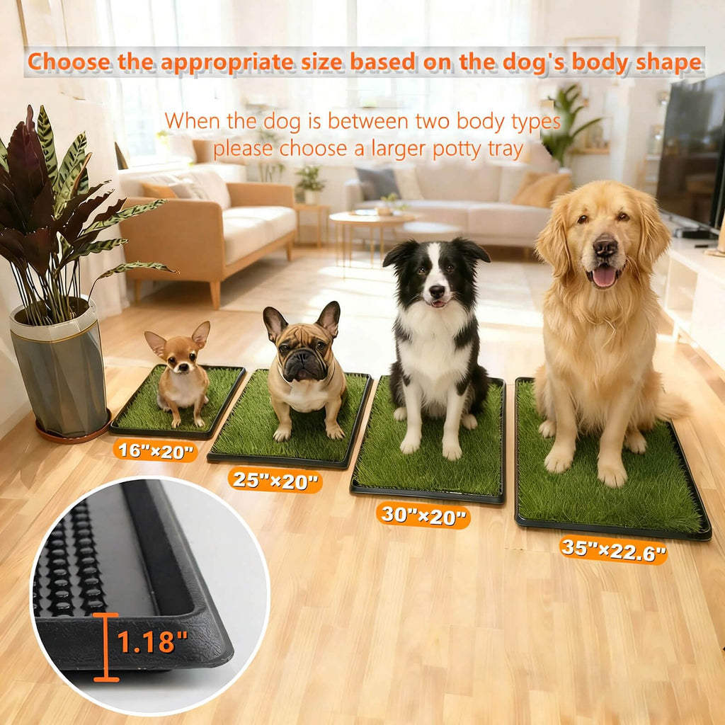 Dog Grass Pad with Tray 25"X20" Artificial Turf Pet Potty K6170