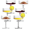 6 Pcs 10 oz Ribbed Coupe Cocktail Glasses F960