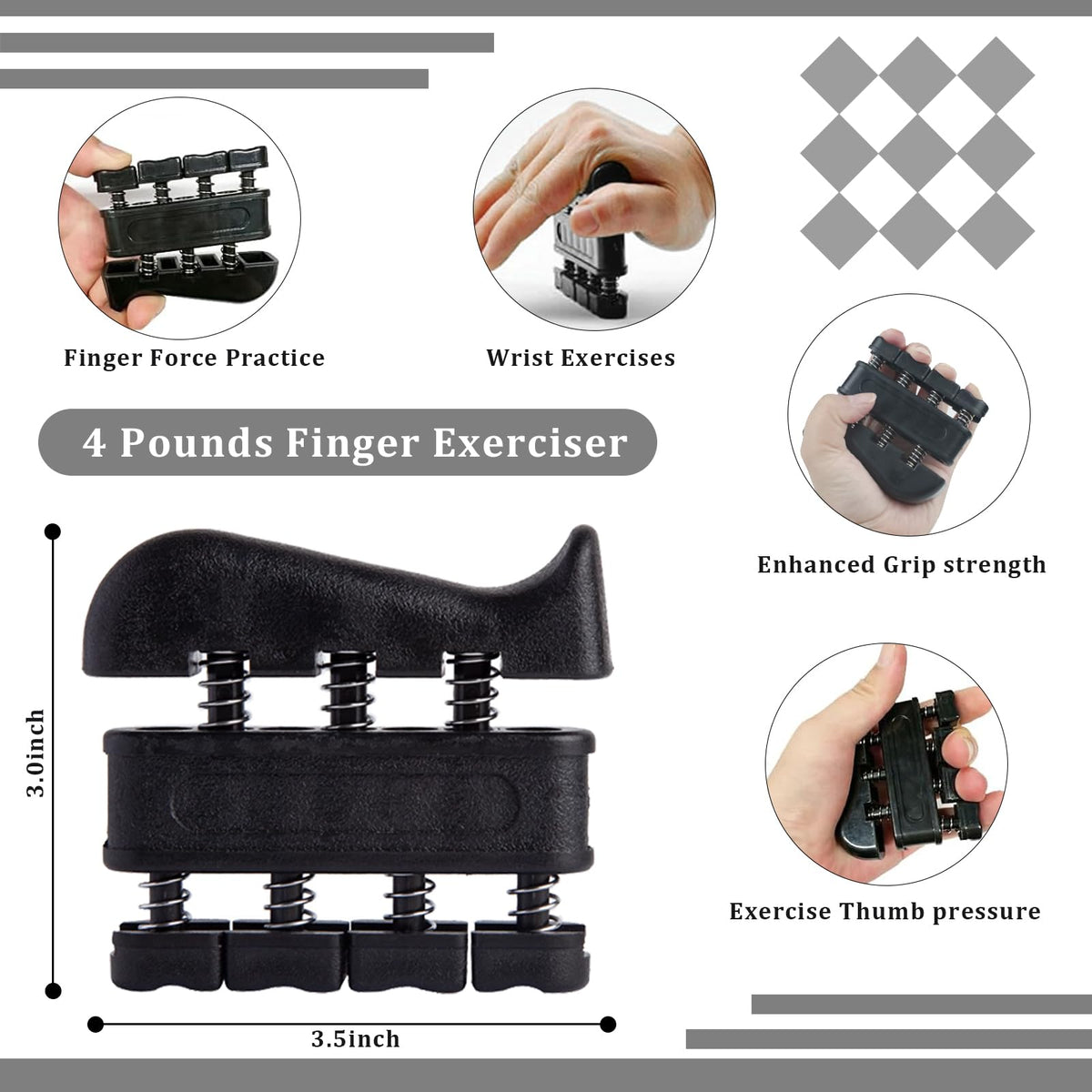5 Pack Adjustable Hand Grip Strengthener J31873