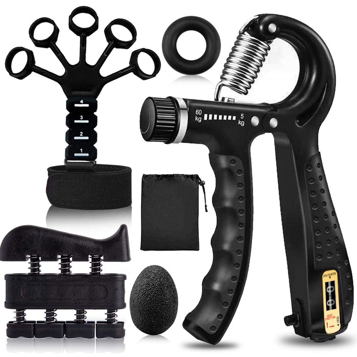 5 Pack Adjustable Hand Grip Strengthener J31873