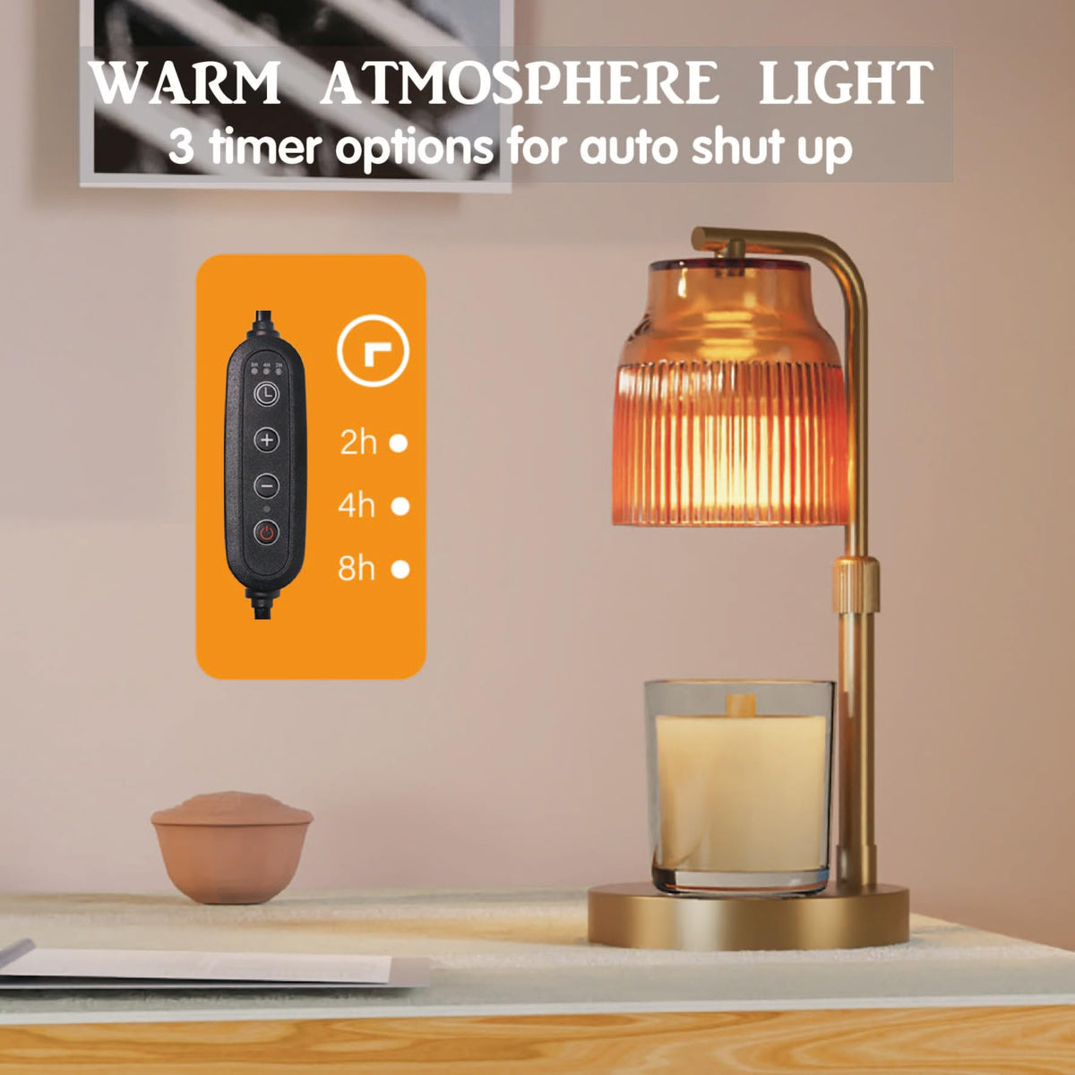 Candle Warmer Lamp with Timer Dimmer Adjustable Height H731