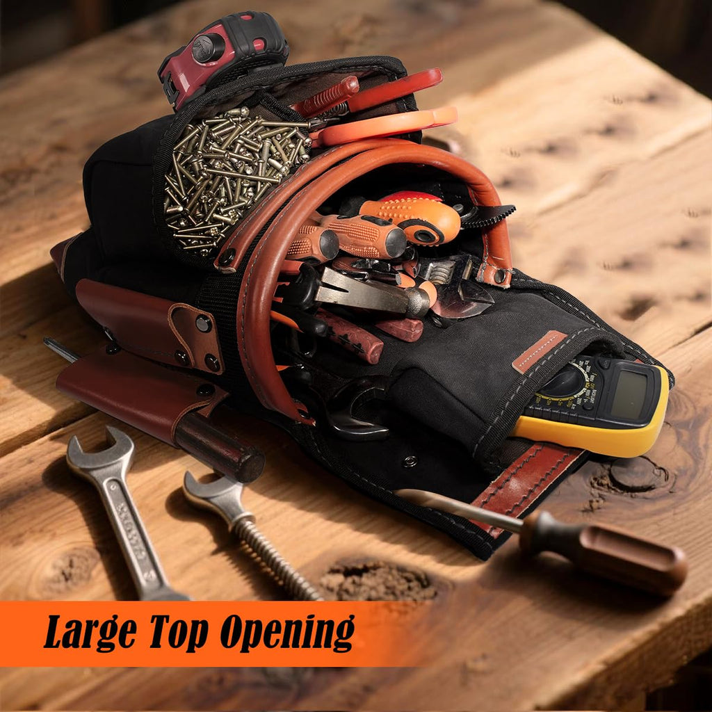 Top-Grain Leather Tool Belt With Suspenders J319537