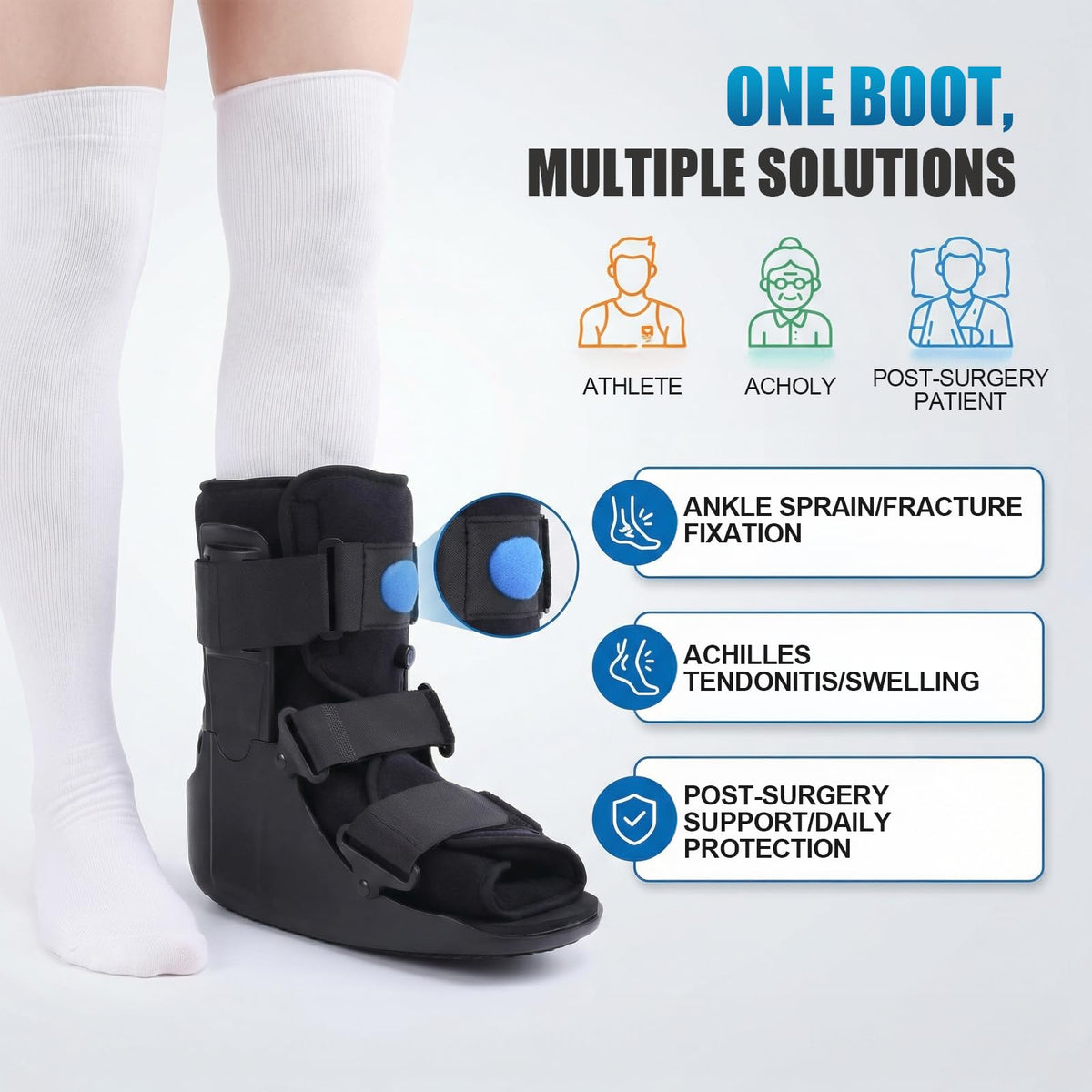 Inflatable Walker Fracture Boot with Replacement Sock Liner (Medium) F866404