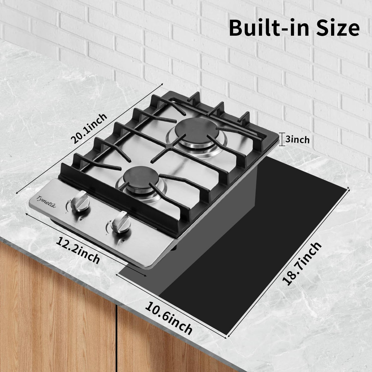 12 Inch 2 Burners Stainless Steel Gas Cooktop G696492