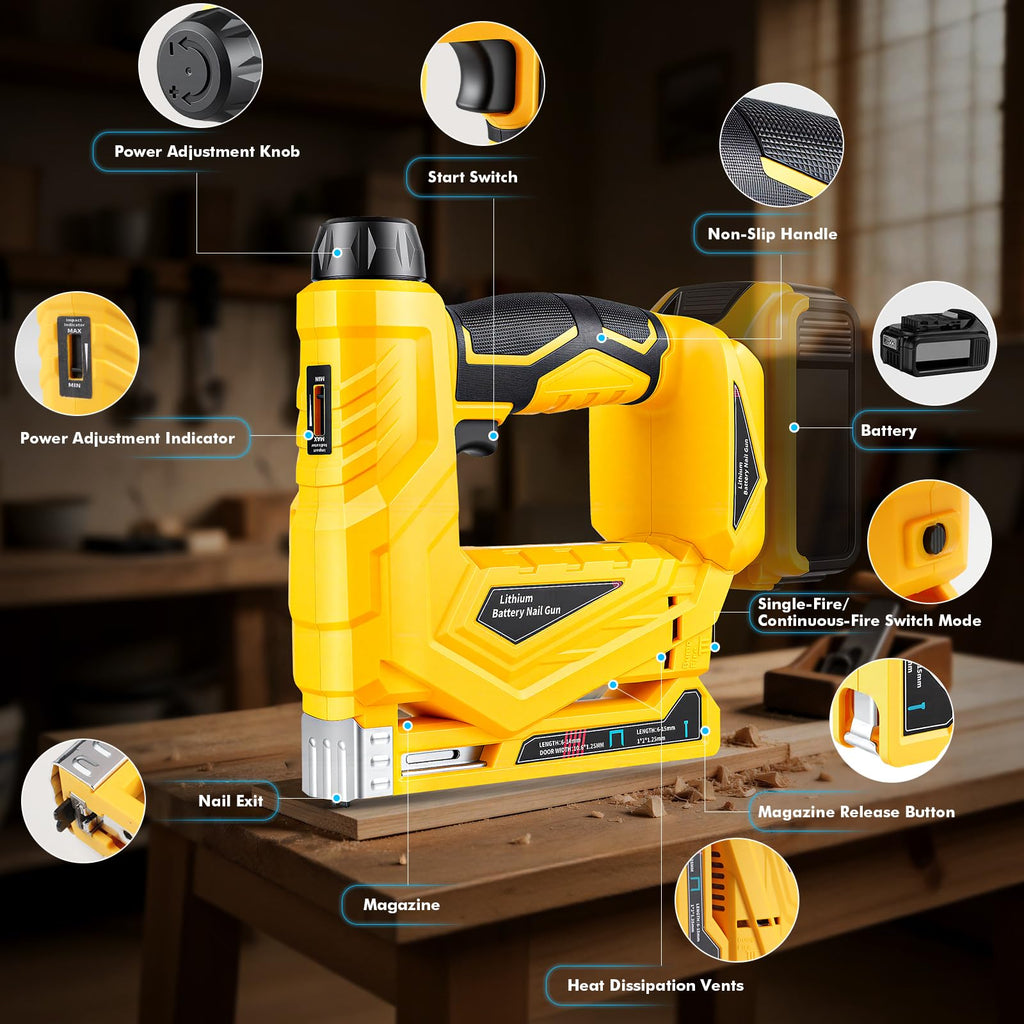 18 Gauge Cordless Brad Nailer and Narrow Crown Stapler M901