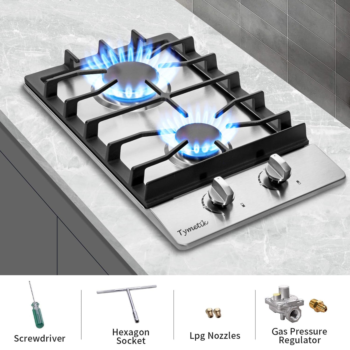 12 Inch 2 Burners Stainless Steel Gas Cooktop G696492
