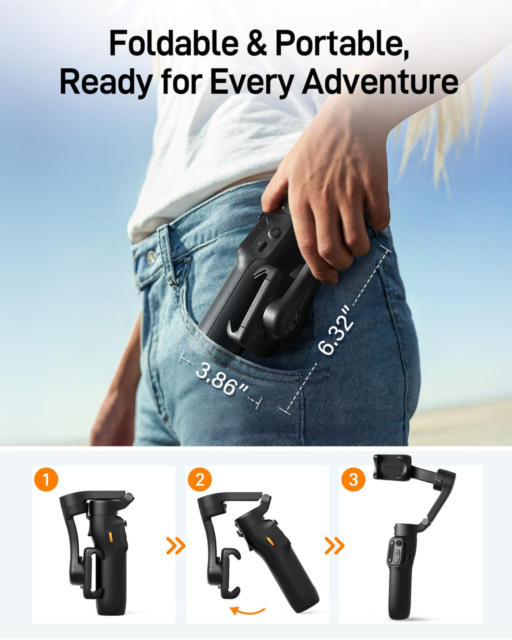Black 3-Axis Gimbal Stabilizer E3685
