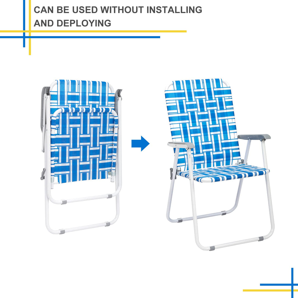 2 Pcs Webbed Folding Beach Chair P528