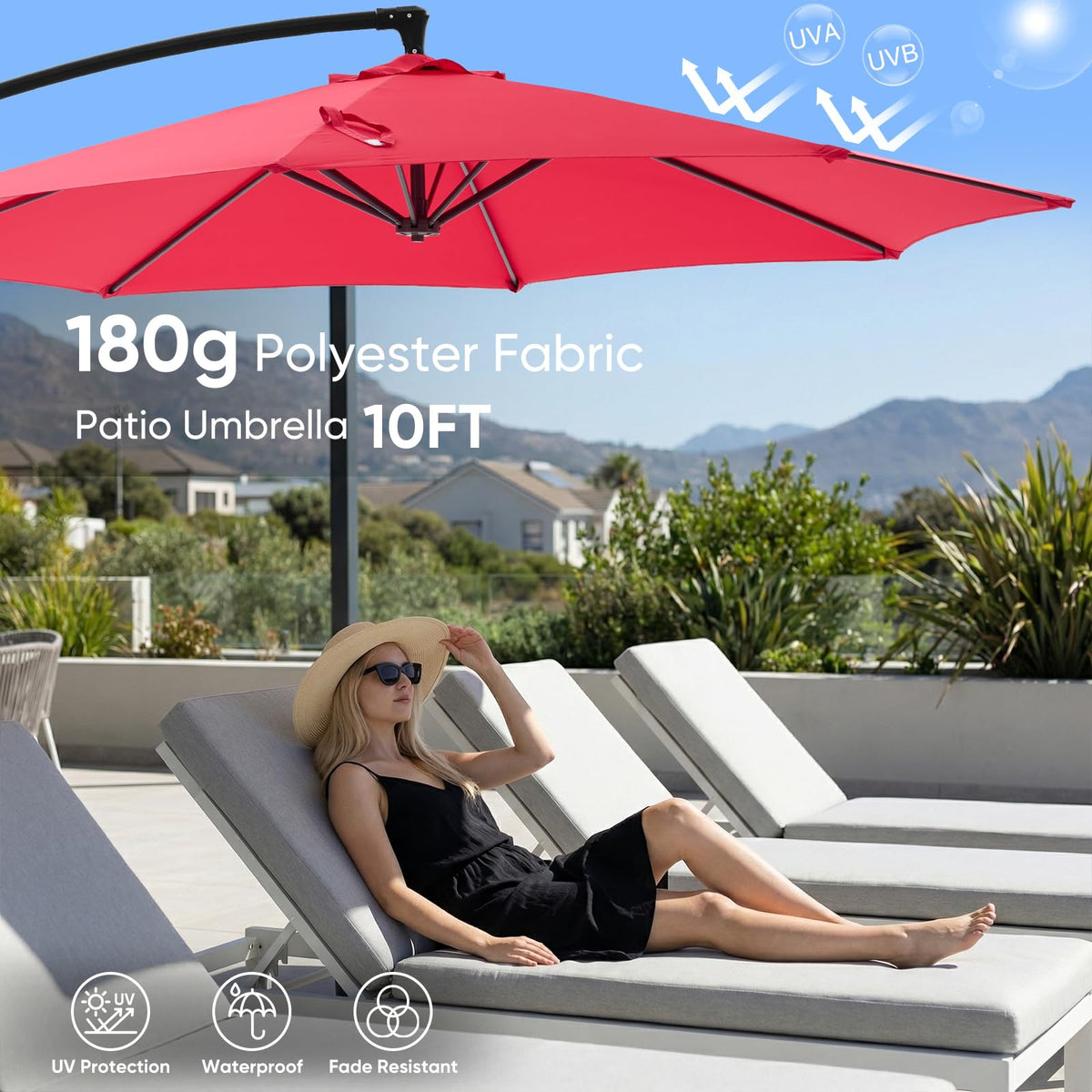 10FT Cantilever Patio Umbrella Y884
