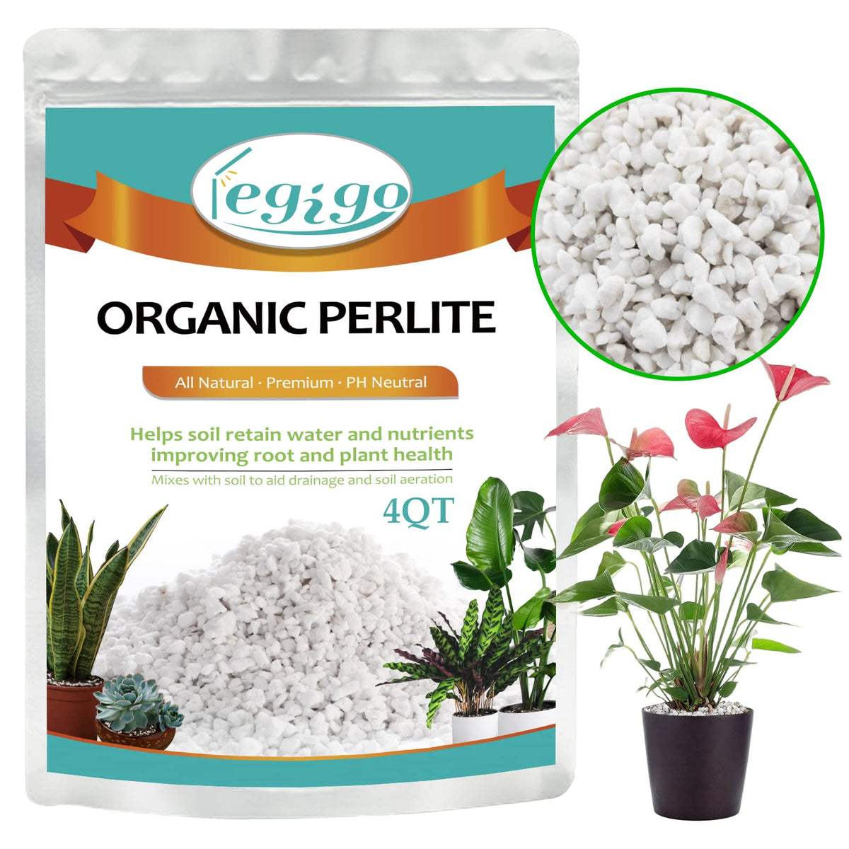 4 Quarts Organic Perlite for Plants Z641