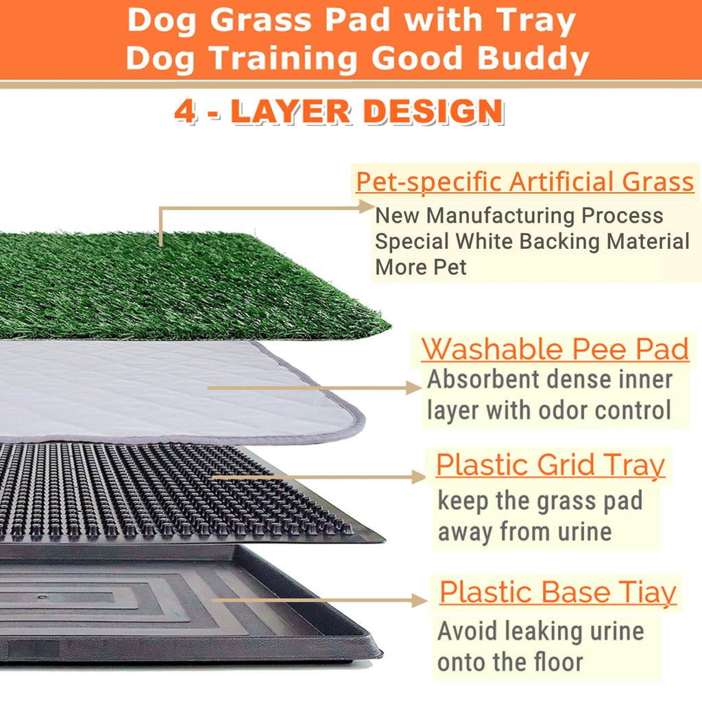 Dog Grass Pad with Tray 25"X20" Artificial Turf Pet Potty K6170
