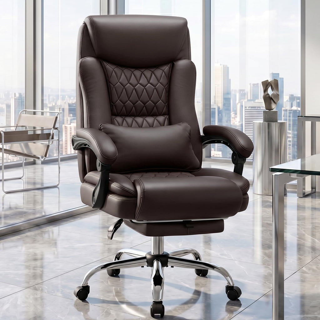 Brown PU Leather High Back Ergonomic Executive Office Chair T572027