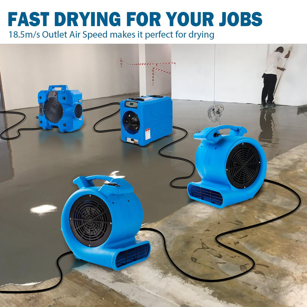 2200 CFM 1/2 HP Commercial Air Mover Floor Drying Fan H1317