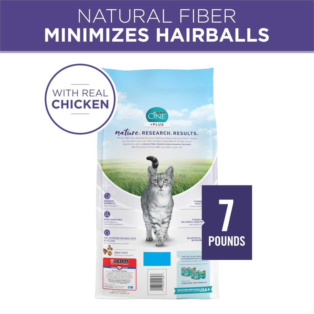 Natural Hairball Control Dry Cat Food, 7 lb Bag T789