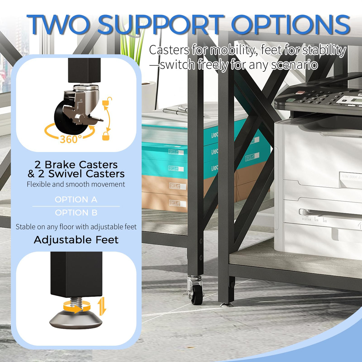 24"x23.6" Printer Stand with Power Outlet C49039