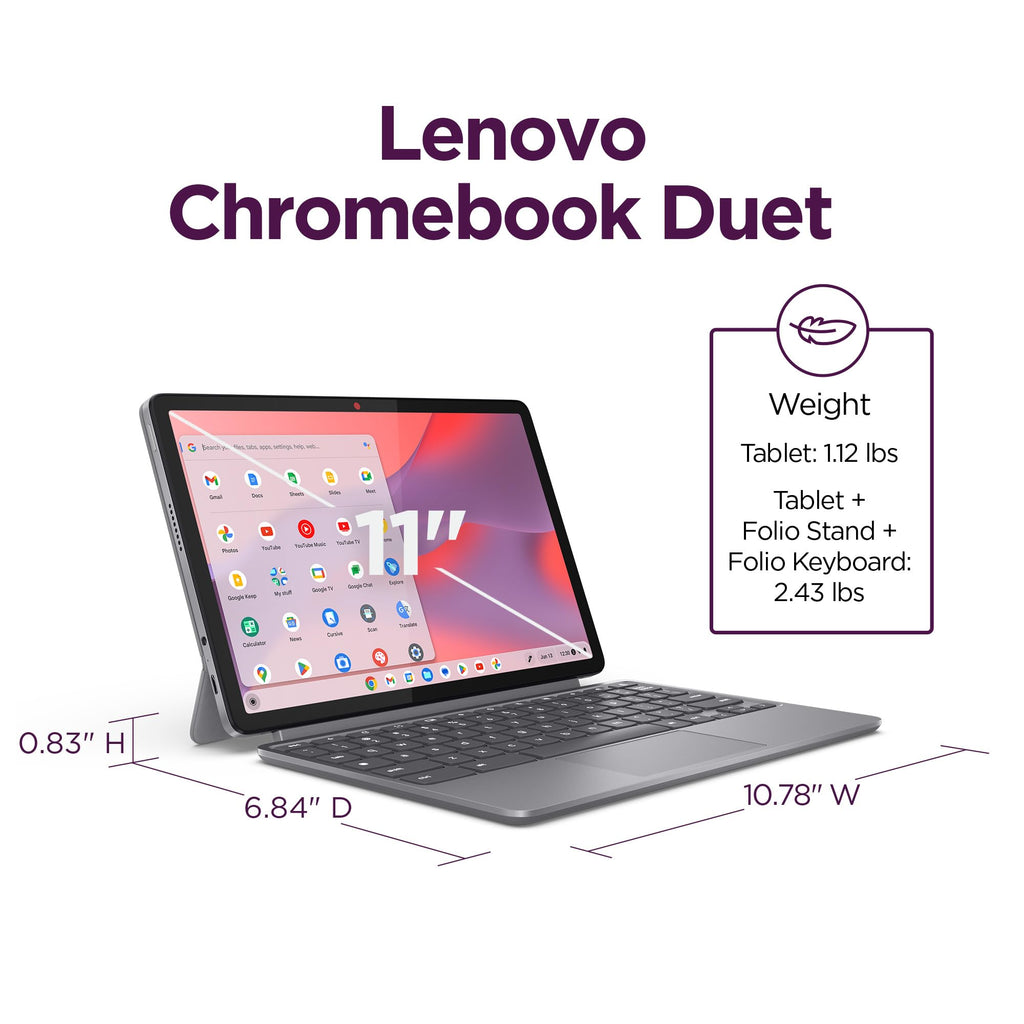 Convertible Laptop ChromeOS 10.95" WUXGA IPS Touch Display 4GB Memory 64GB Storage Luna Grey V173