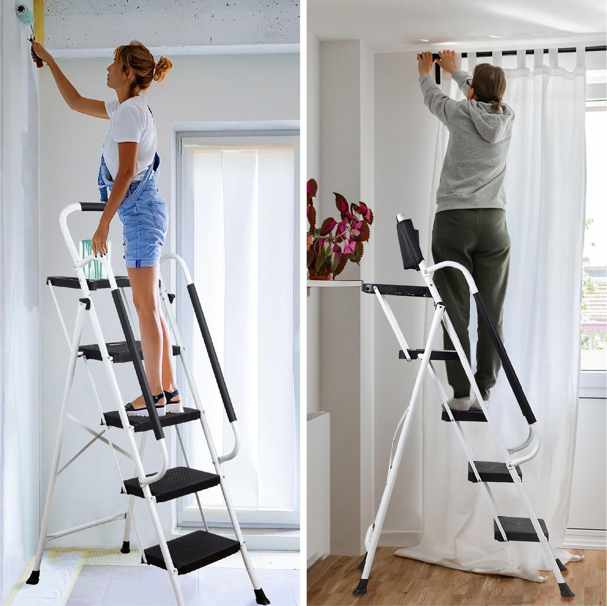 4 Step Ladder with Handrails 330lbs Capacity E7086