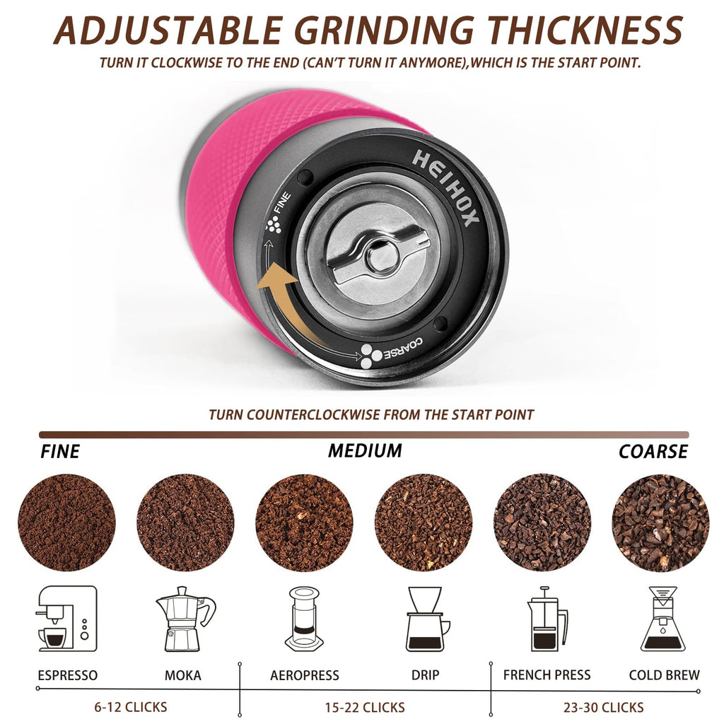 Manual Coffee Grinder 30g CNC Stainless Steel Conical Burr Q32007