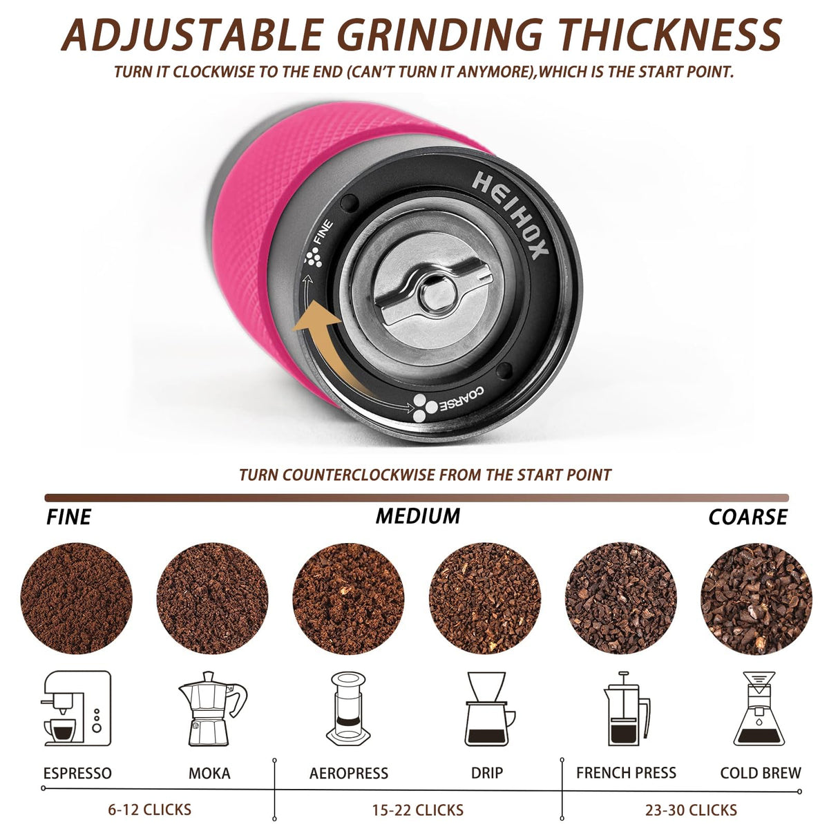 Manual Coffee Grinder 30g CNC Stainless Steel Conical Burr Q32007