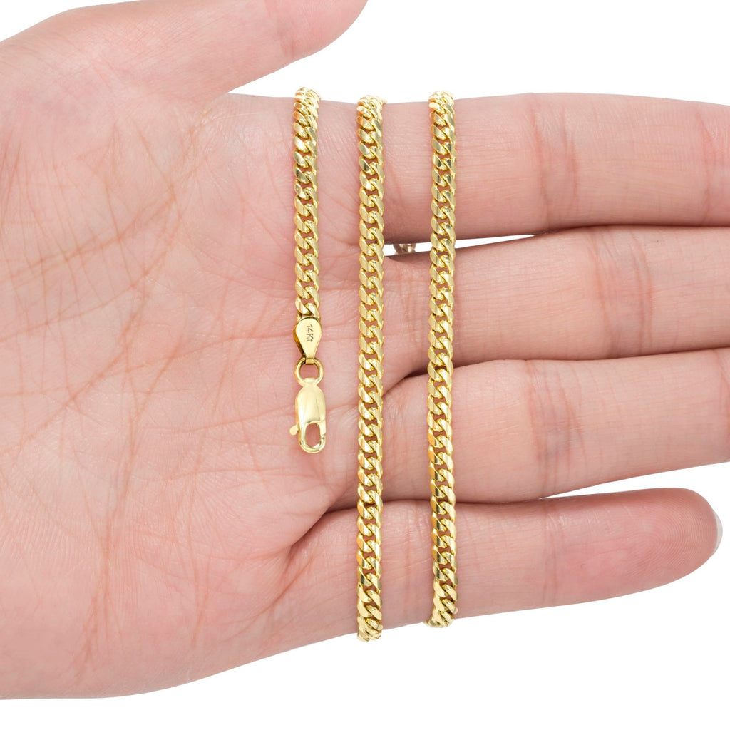 14k Yellow Gold Cuban Link Chain Necklace R281