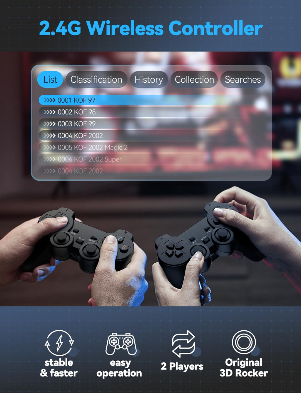4K HDMI-Compatible Retro Gaming Console with 2.4G Wireless Controllers N6683