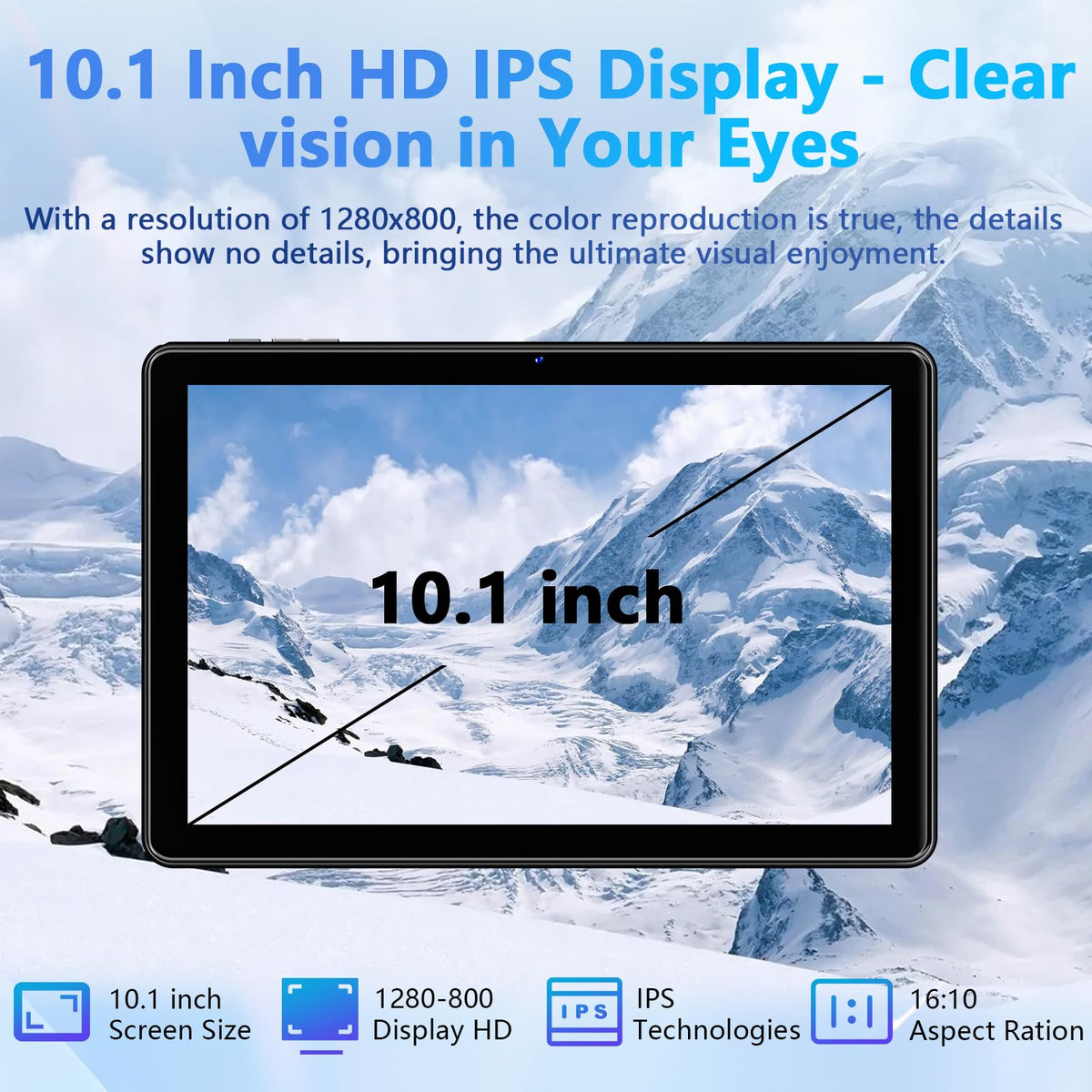 10 Inch Android Tablet with 18GB RAM 128GB ROM Y301917