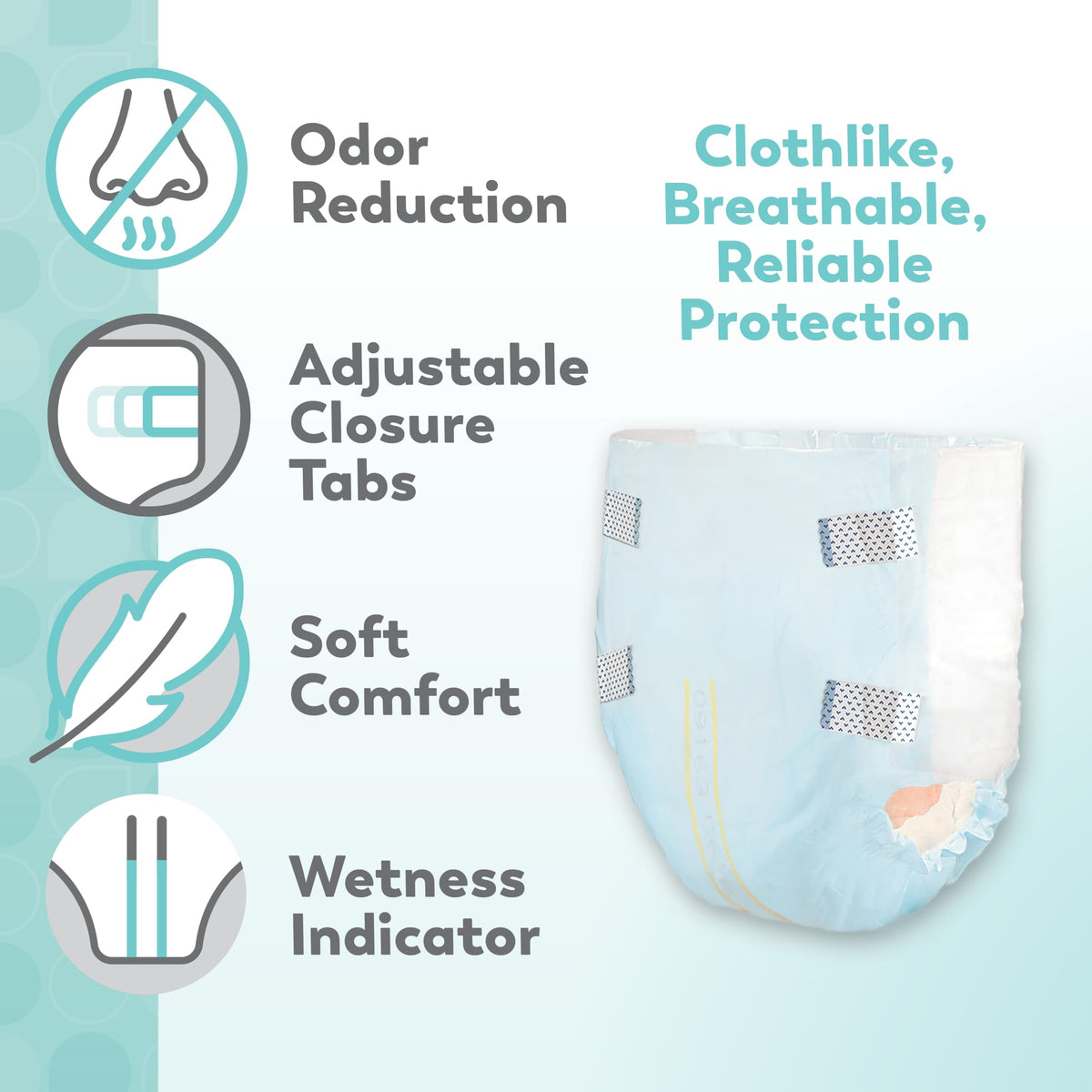 Heavy Adult Diapers with Tabs, Large, 12 Ct G128