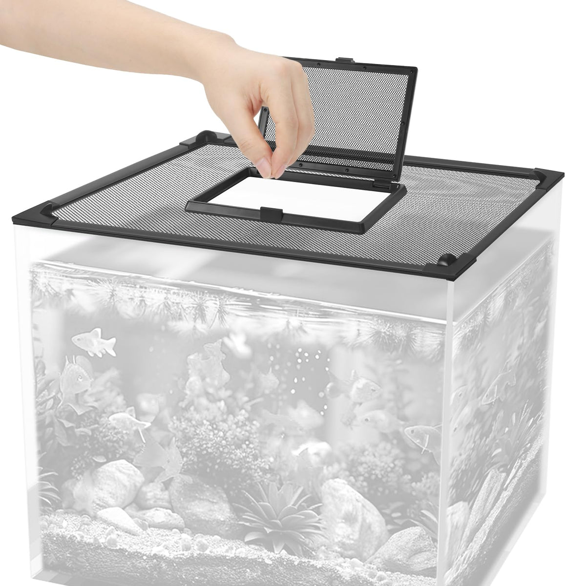 43"x27" Magnetic Aquarium Lid with Feeding Window U16442