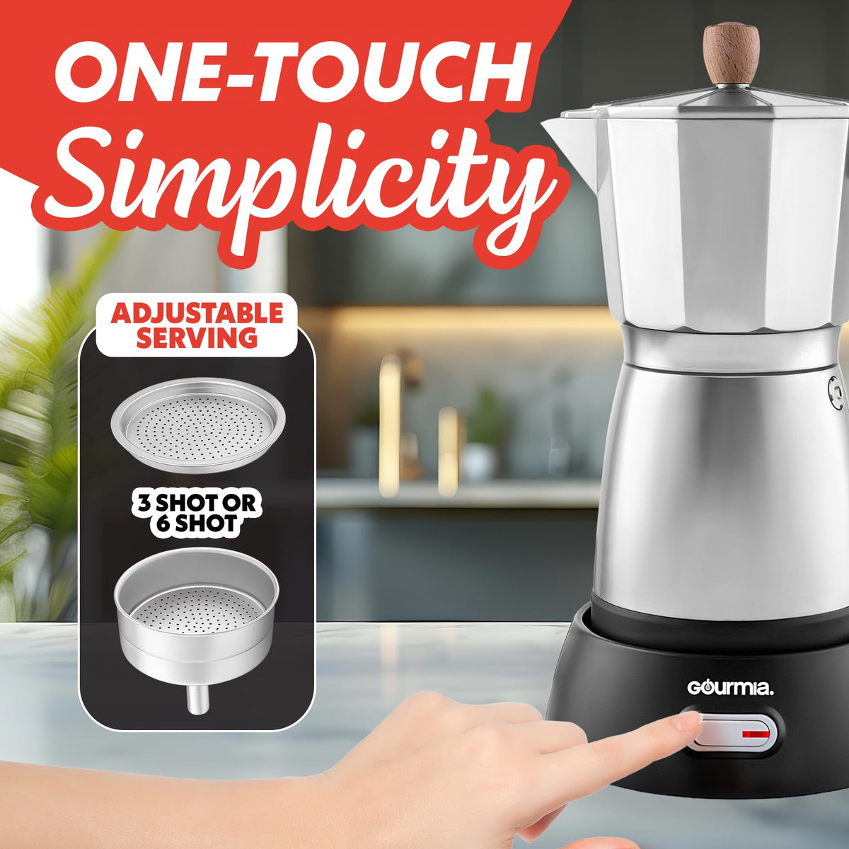 6 Shot Electric Moka Pot Espresso Maker T79108
